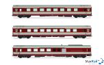3-teiliges Set 2: Personenwagen SNCF Gran Confort A8u, A8tu, A4Dtux TEE "Le Kléber" Ep. IV