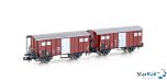 2-teiliges Set SBB gedeckte Güterwagen K3 Ep.III