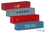 4-teiliges Set Container 40 ft.