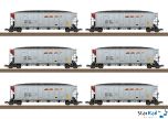 6-teiliges Set BNSF Hopper Car mit Kohlebeladung Ep. VI