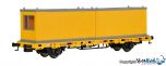 Niederbordwagen mit 2 Containern GleisBau Fertigmodell 
