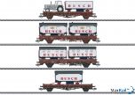4-teiliges Set Güterwagen DR Zirkus Busch beladen