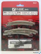 R027 Bogenweiche rechts R 195 mm + angeschnittenes gebogenes Gleis R 195 mm 30°