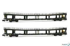 2-teiliges Set Autotransportwagen SNCF  DD DEV 66 grün Ep. VI