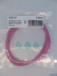 Hochflexibles Kabel Ø 0.5mm AWG36 10 Meter pink