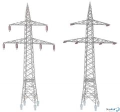 2 Freileitungsmasten (110 kV)