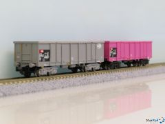 2-teiliges Set offene Güterwagen SBB Eaos beladen mit Schrott Ep. V