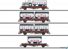4-teiliges Set Güterwagen DR Zirkus Busch beladen