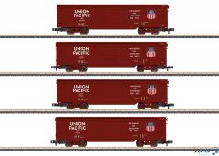 4-teiliges Set US Güterwagen Boxcar Union Pacific