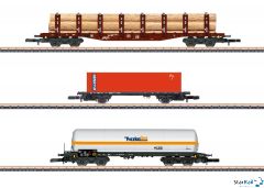 Güterwagen-Set DB mit gemischten Ladungen