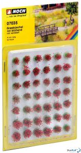 Grasbüschel Mini-Set “blühend” rot veredelt, 42 Stück, 6 mm