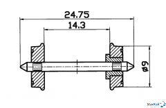 RP25-Radsatz 9 mm 2 Stück