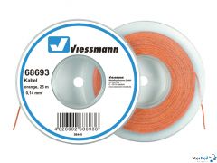 Kabel auf Abrollspule 0,14 mm² orange 25 m